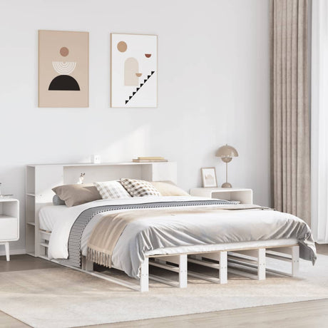 Bookcase Bed Without Mattress King Size Solid Wood