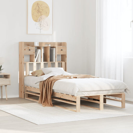 Bookcase Bed Without Mattress Solid Wood Pine