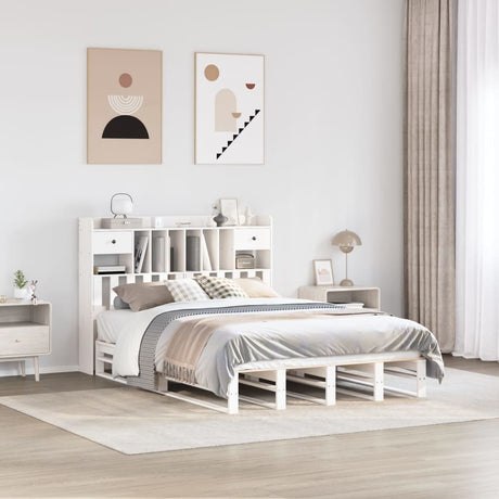 Bookcase Bed Without Mattress Solid Wood Pine
