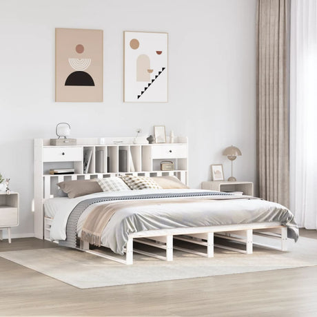 Bookcase Bed Without Mattress Solid Wood Pine