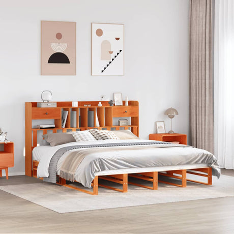 Bookcase Bed Without Mattress Solid Wood Pine