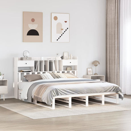 Bookcase Bed Without Mattress Solid Wood Pine