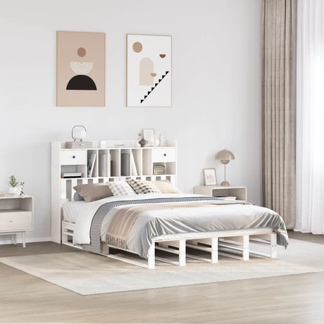 Bookcase Bed Without Mattress Solid Wood Pine