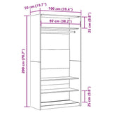 Wardrobe Artisan Oak 100x50x200 cm Engineered Wood