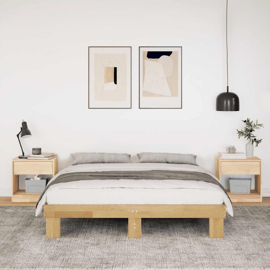 Bed Frame Without Mattress Solid Wood Oak