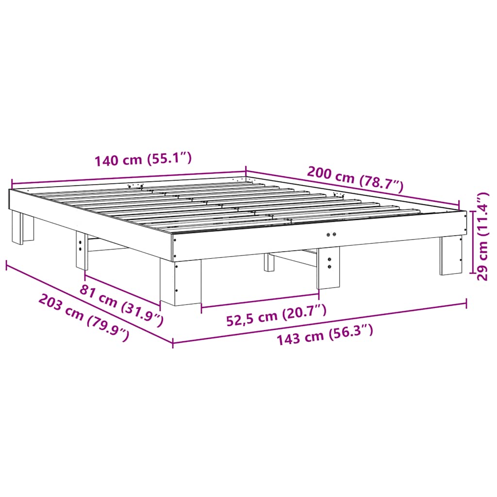 Bed Frame Without Mattress Solid Wood Oak