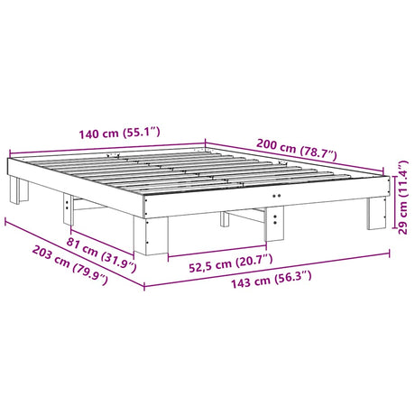 Bed Frame Without Mattress Solid Wood Oak