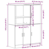 2 Piece Kitchen Cabinet Set Engineered Wood