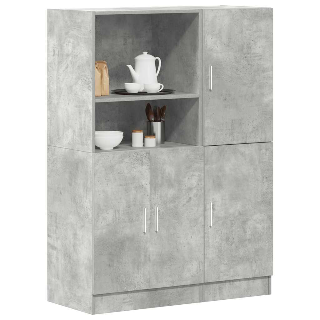 2 Piece Kitchen Cabinet Set Engineered Wood