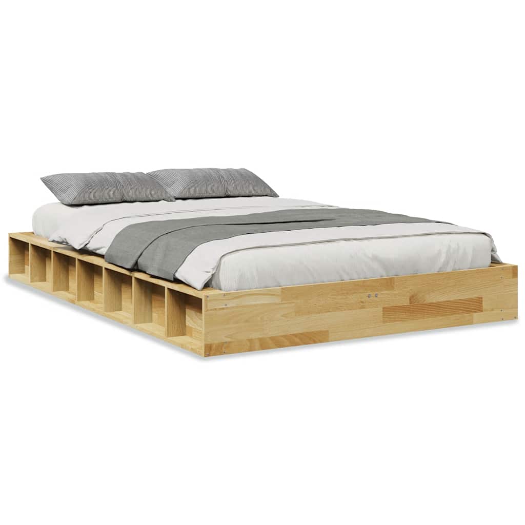 Bed Frame without Mattress 120x200 cm Solid Wood Oak