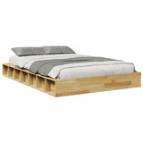 Bed Frame without Mattress 120x200 cm Solid Wood Oak