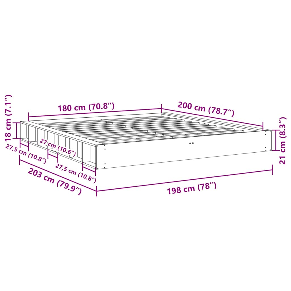 Bed Frame Without Mattress Solid Wood Oak