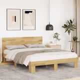 Bed Frame With Headboard Without Mattress Solid Wood Oak