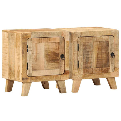 Bedside Cabinet 40X32X46 Cm Solid Wood Rough Mango