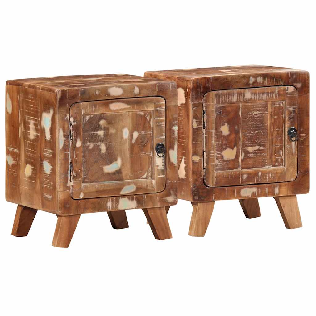 Bedside Cabinet 40X32X46 Cm Solid Wood Rough Mango