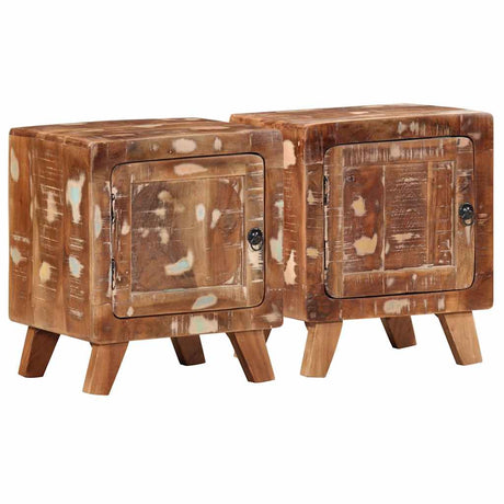 Bedside Cabinet 40X32X46 Cm Solid Wood Rough Mango