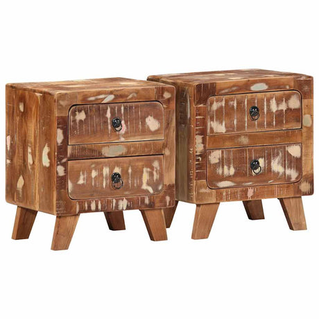 Bedside Cabinet 2 Pcs 40X32X46 Cm Solid Wood Reclaimed