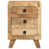 Bedside Cabinet 37X32X50 Cm Solid Wood Rough Mango