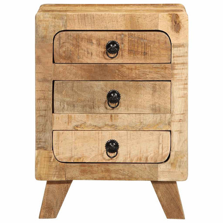 Bedside Cabinet 37X32X50 Cm Solid Wood Rough Mango