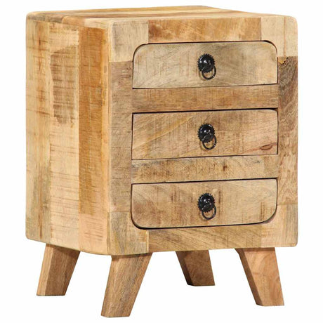 Bedside Cabinet 37X32X50 Cm Solid Wood Rough Mango