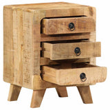 Bedside Cabinet 37X32X50 Cm Solid Wood Rough Mango