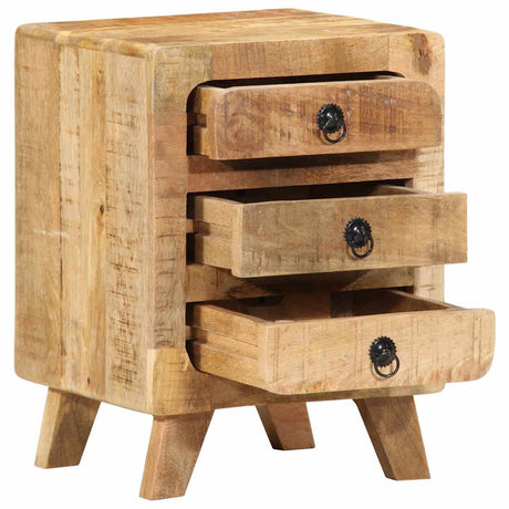 Bedside Cabinet 37X32X50 Cm Solid Wood Rough Mango