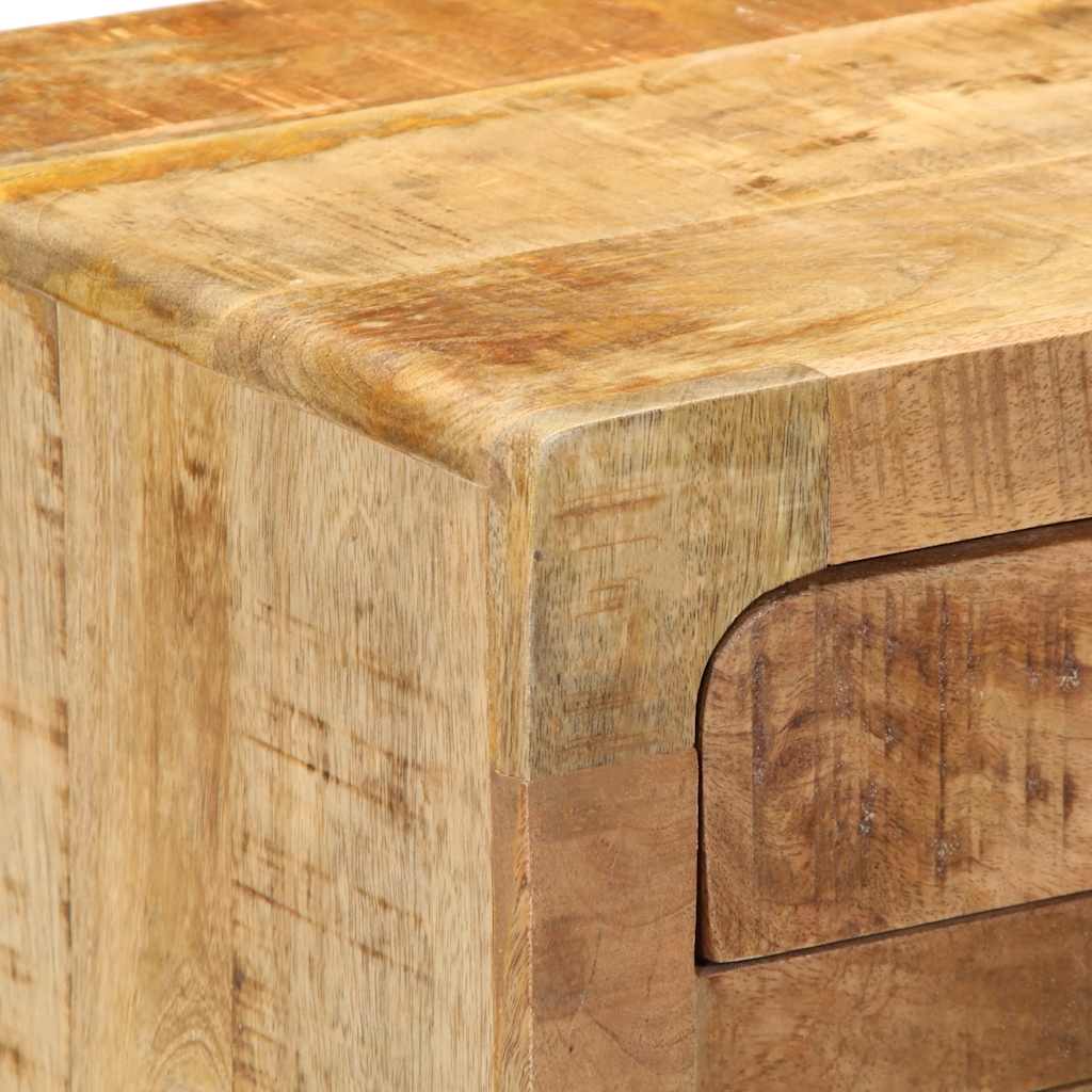 Bedside Cabinet 37X32X50 Cm Solid Wood Rough Mango