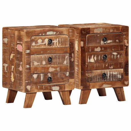 Bedside Cabinet 37X32X50 Cm Solid Wood Rough Mango