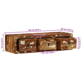Wall-Mounted Tv Cabinet 100X32X25 Cm Solid Wood Reclaimed