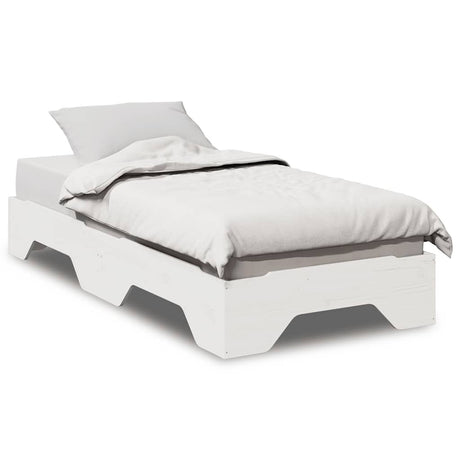 Bed Frame No Mattress Stackable Solid Wood