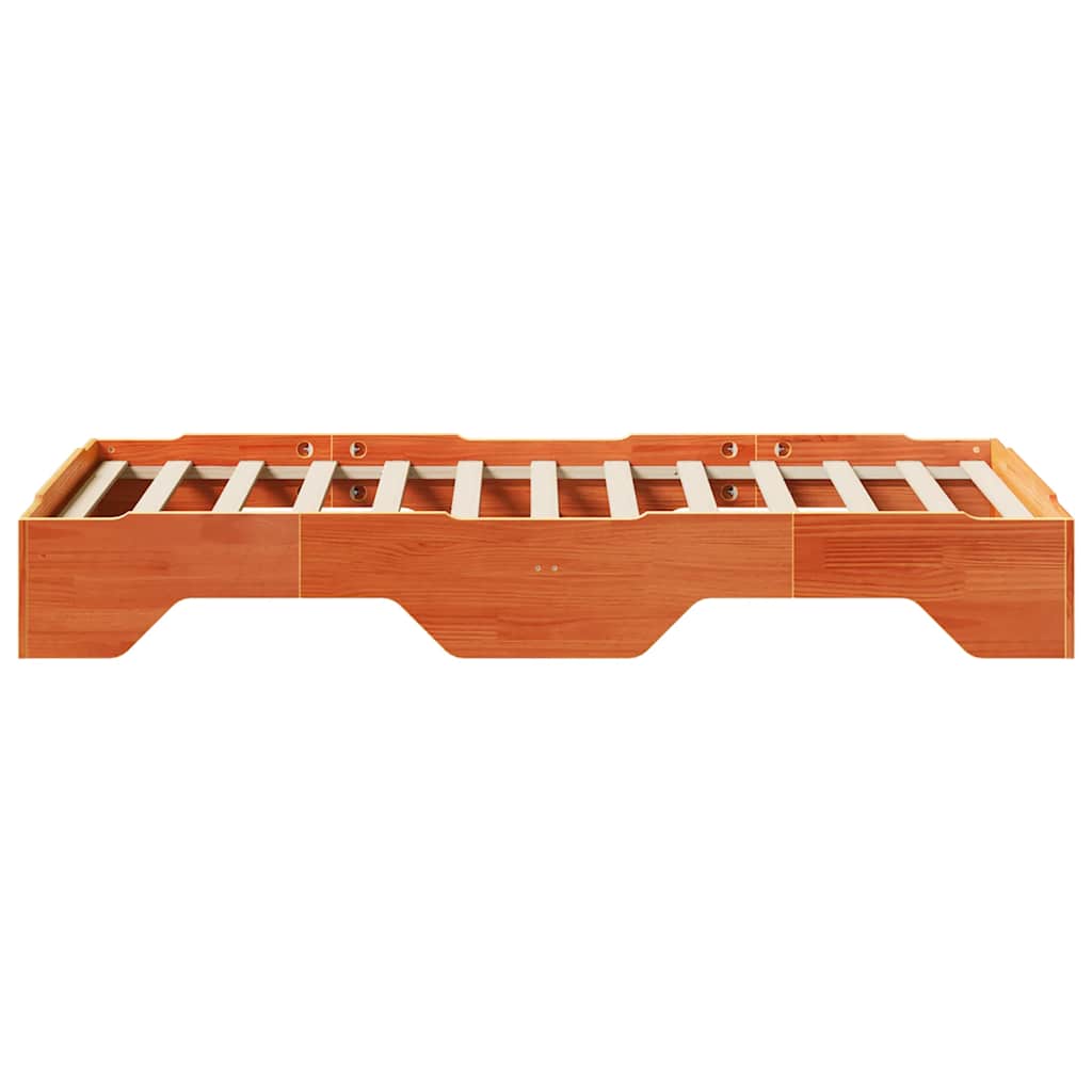 Bed Frame No Mattress Stackable Solid Wood