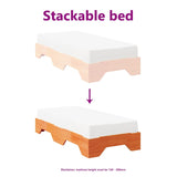 Bed Frame No Mattress Stackable Solid Wood