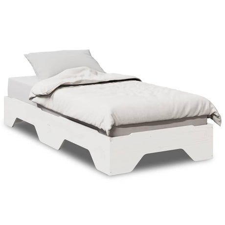 Bed Frame No Mattress Stackable Solid Wood