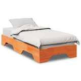 Bed Frame No Mattress Stackable Solid Wood