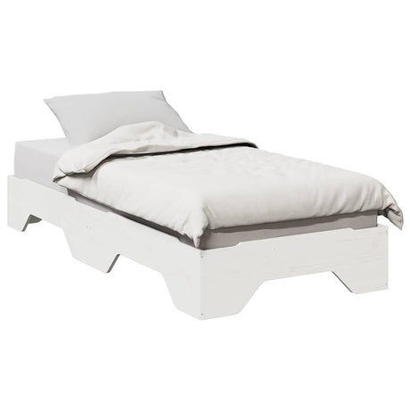 Bed Frame No Mattress Stackable Solid Wood