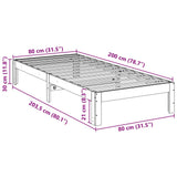 Bed Frame Without Mattress Solid Wood Pine