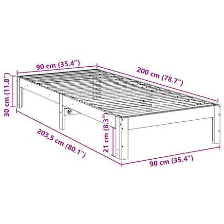 Bed Frame Without Mattress Solid Wood Pine