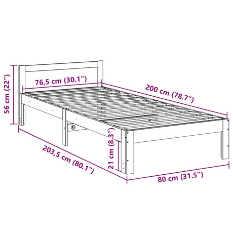 Bed Frame Without Mattress Solid Wood Pine
