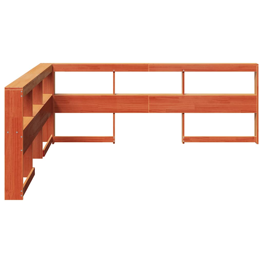 Bookcase Headboard L-Shaped 180 Cm Solid Wood Pine