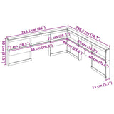 Bookcase Headboard L-Shaped 180 Cm Solid Wood Pine
