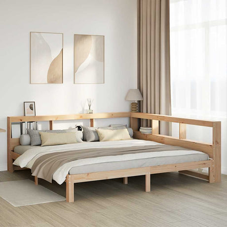 Bookcase Bed Without Mattress King Size Solid Wood Pine