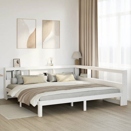 Bookcase Bed Without Mattress King Size Solid Wood Pine
