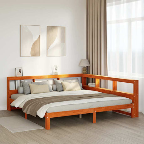 Bookcase Bed Without Mattress King Size Solid Wood Pine