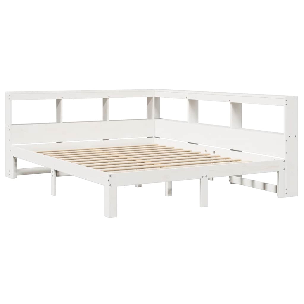 Bookcase Bed Without Mattress King Size Solid Wood Pine