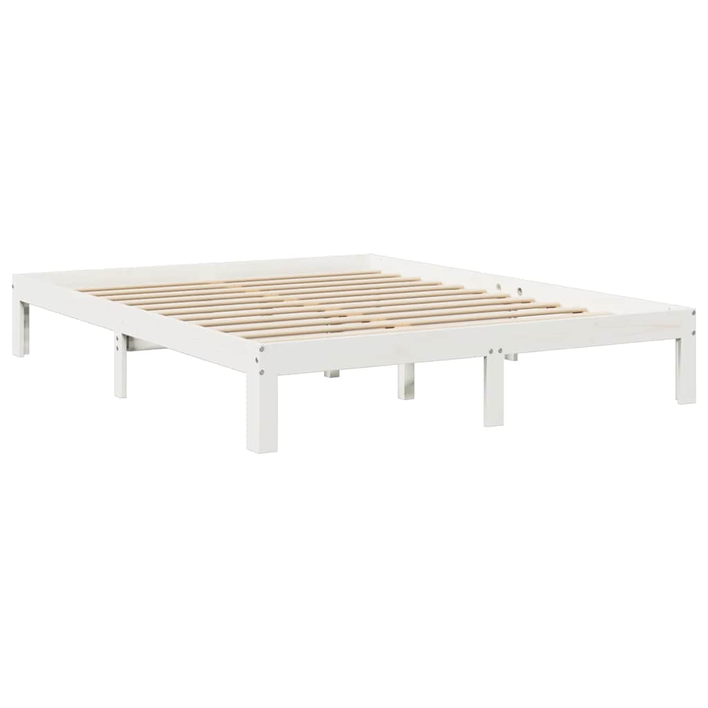 Bookcase Bed Without Mattress King Size Solid Wood Pine