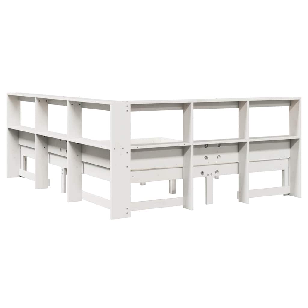 Bookcase Bed Without Mattress King Size Solid Wood Pine
