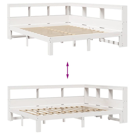 Bookcase Bed Without Mattress King Size Solid Wood Pine