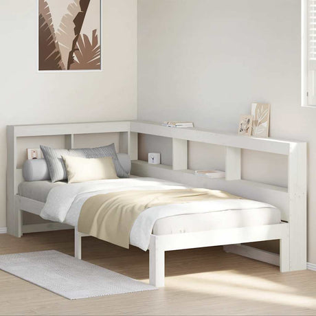 Bookcase Bed Without Mattress King Size Solid Wood Pine