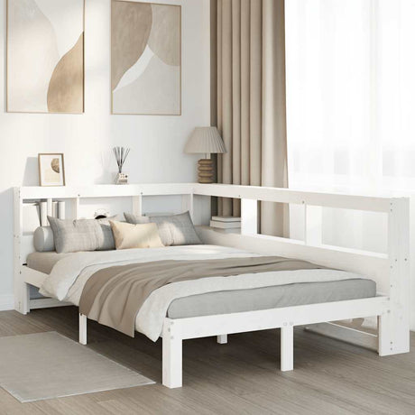 Bookcase Bed Without Mattress King Size Solid Wood Pine
