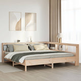 Bookcase Bed Without Mattress King Size Solid Wood Pine